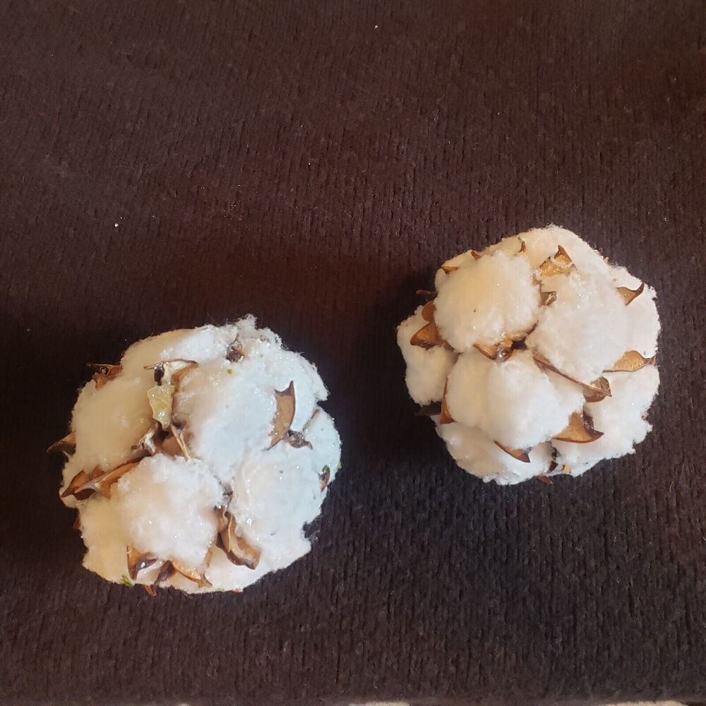 3/$10 2 Decorative Cotton Balls Orbs Accents Bowl Filler Nature Wedding Decor 3"